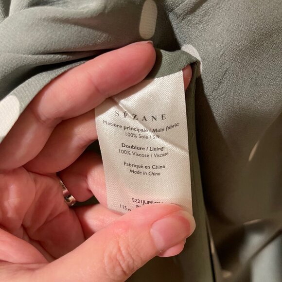 Sezane Green Polka Dot Midi Skirt - Picture 4 of 5